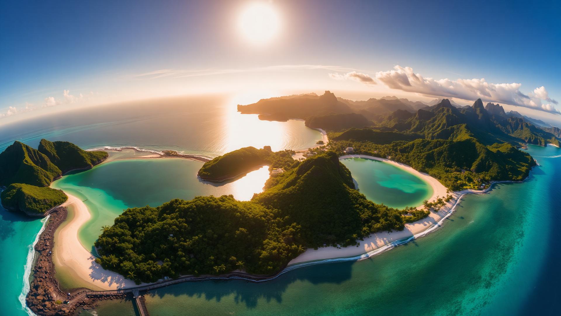 Aerial view of tropical islands